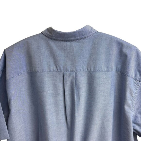 The Foundry Supply Co Chambray Blue Cotton Button Down SS Oxford - Picture 5 of 7